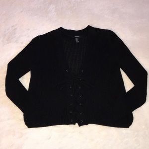 Forever 21 Lace Up Knit Sweater